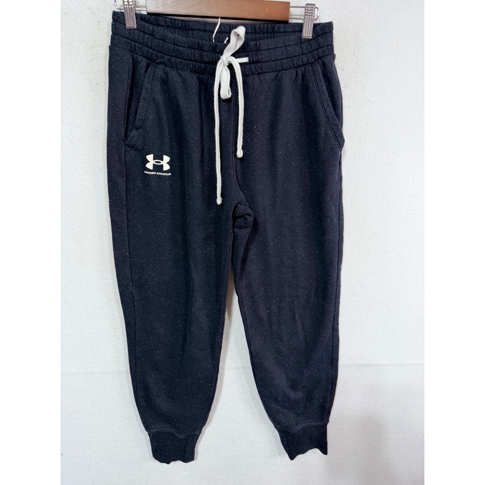 Under Armour Joggers Speckled Fleece Loose Fit Women's Medium Black